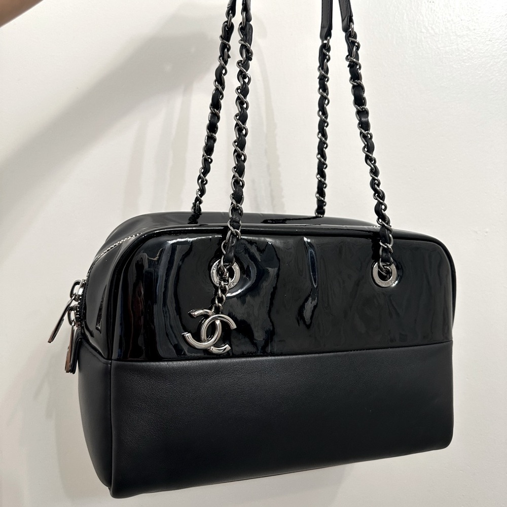Chanel vintage bowler style bag with authentication card